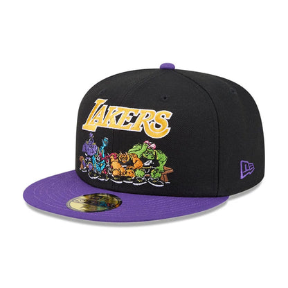 Pictured is this Space Jam Monstars LA Lakers 59FIFTY Fitted cap in Black. 4