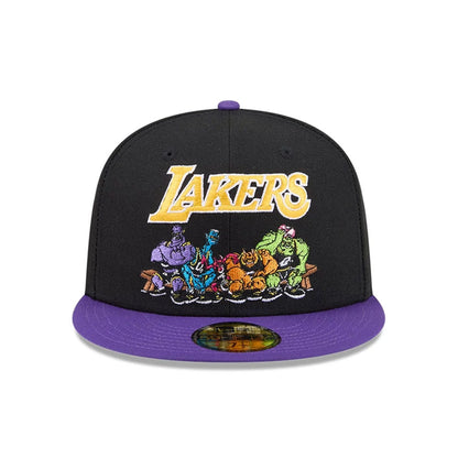 Pictured is this Space Jam Monstars LA Lakers 59FIFTY Fitted cap in Black. 3