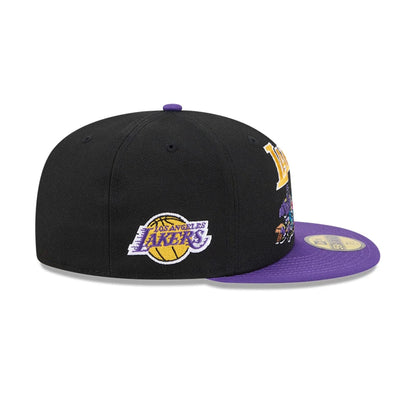 Pictured is this Space Jam Monstars LA Lakers 59FIFTY Fitted cap in Black. 6