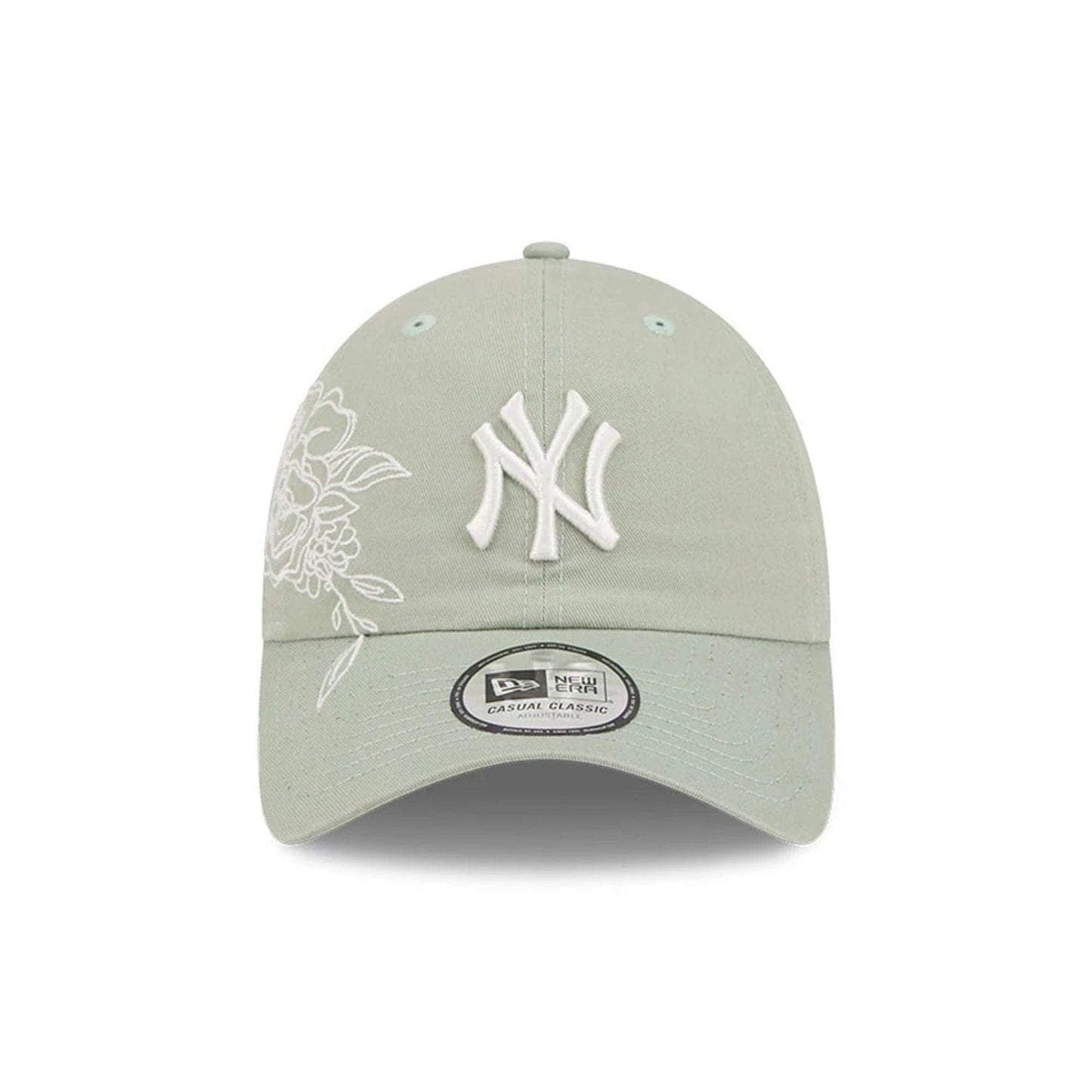 Pictured is this MLB Stitched Flowers New York Yankees Casual Classic cap in pastel green. 3