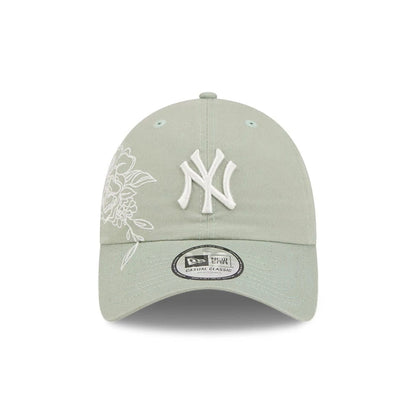 Pictured is this MLB Stitched Flowers New York Yankees Casual Classic cap in pastel green. 3