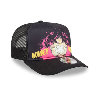 Pictured is this Womens DC Wonder Woman 9FIFTY A-Frame Snapback cap in black. 4