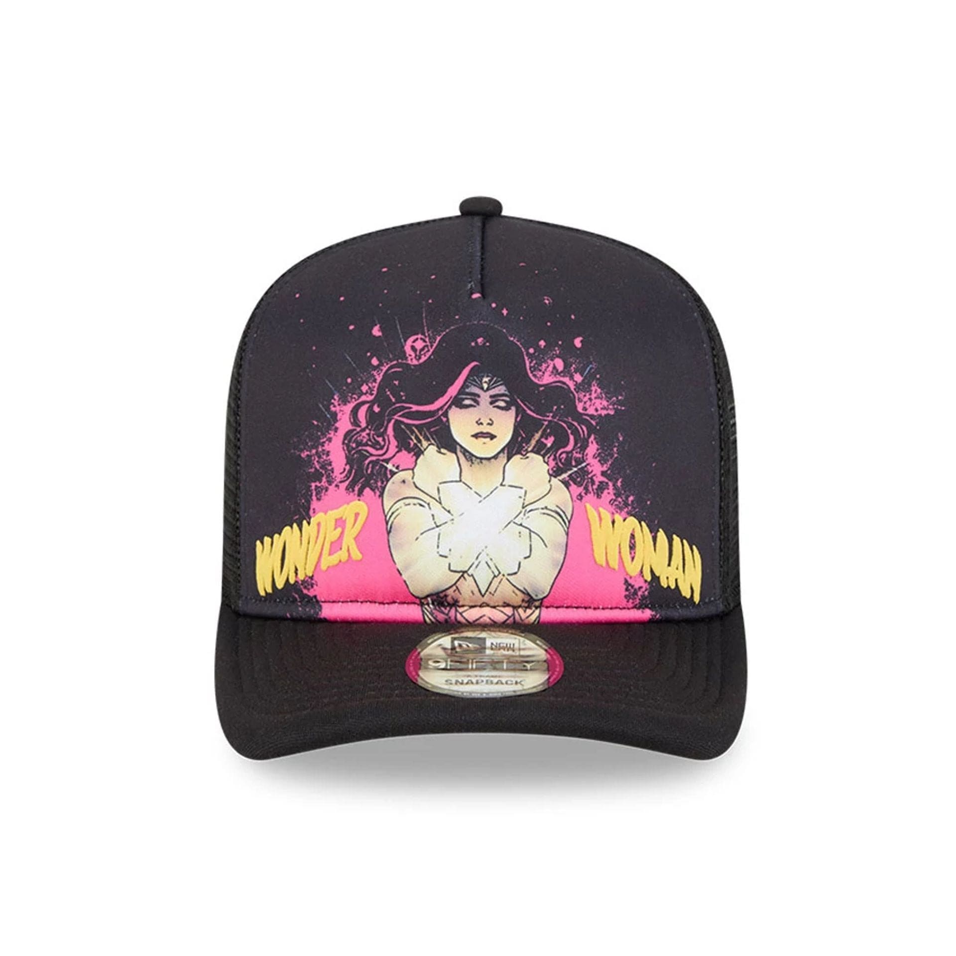 Pictured is this Womens DC Wonder Woman 9FIFTY A-Frame Snapback cap in black. 3