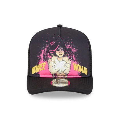 Pictured is this Womens DC Wonder Woman 9FIFTY A-Frame Snapback cap in black. 3