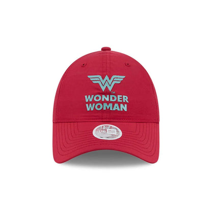 Pictured is this Womens DC Wonder Woman Open Back cap in dark red. 4