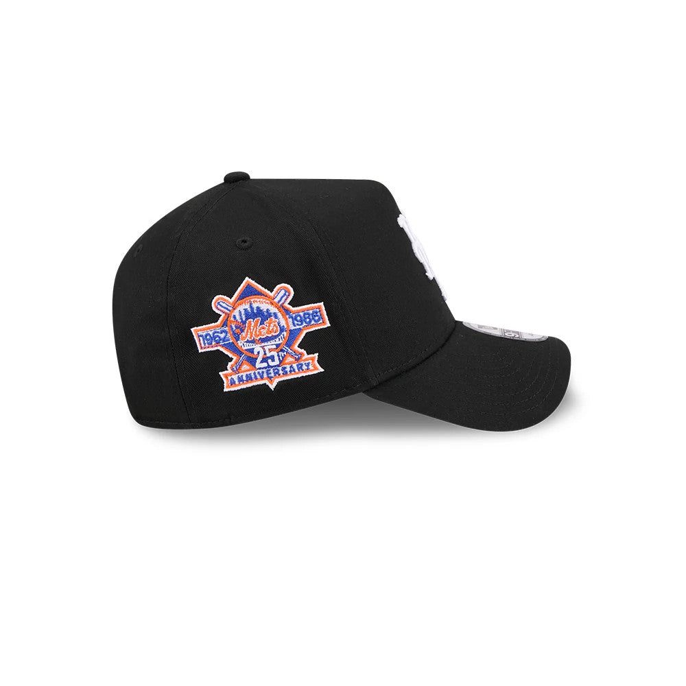 Pictured is this MLB Cooperstown Anniversary New York Mets 9FORTY A-Frame cap in black. 5