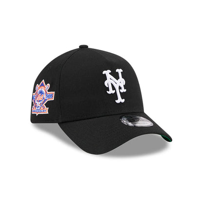 Pictured is this MLB Cooperstown Anniversary New York Mets 9FORTY A-Frame cap in black. 1