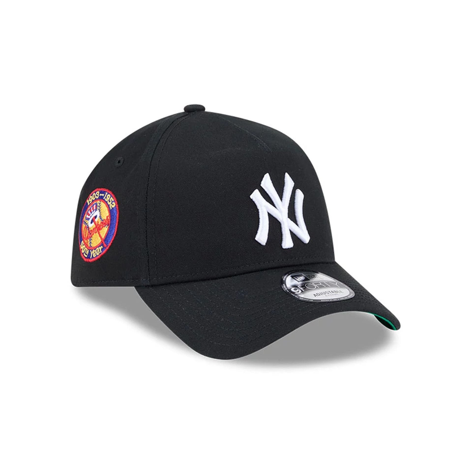 Pictured is this MLB Cooperstown Anniversary New York Yankees 9FORTY A-Frame cap in black. 1