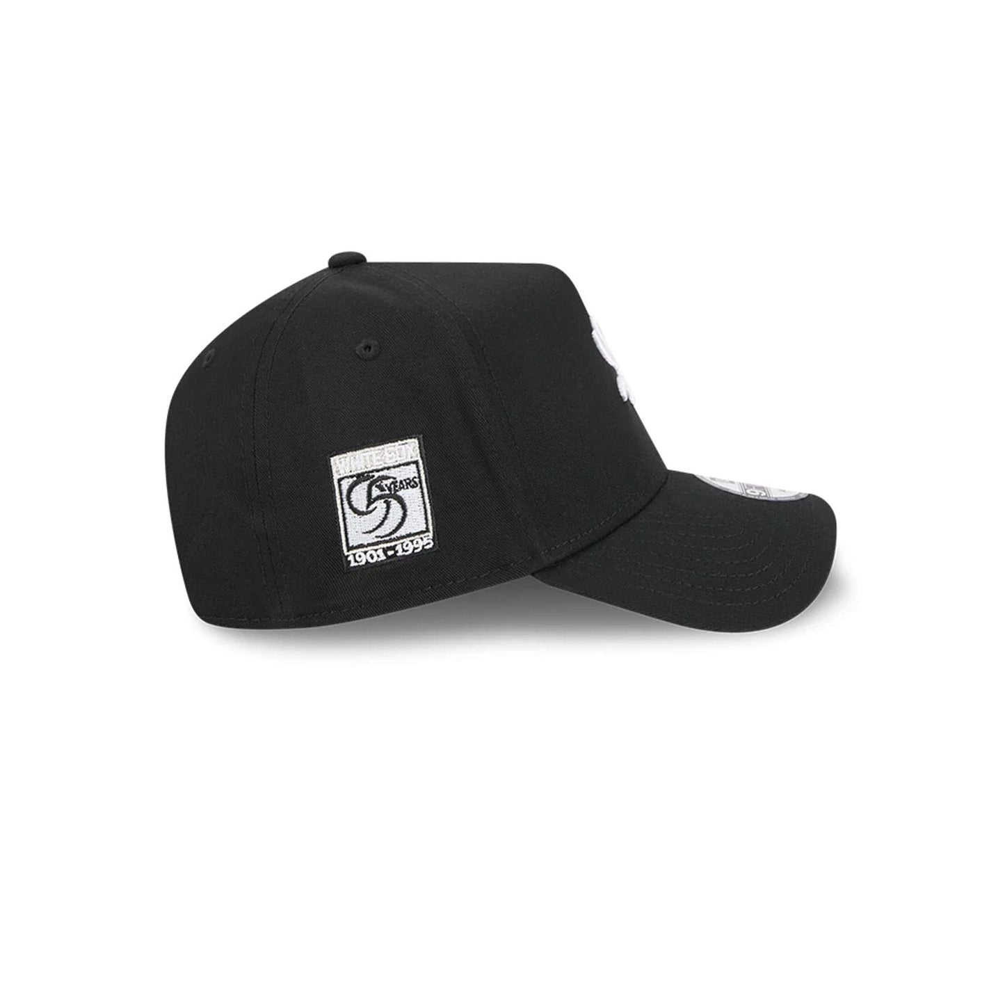 Pictured is this MLB Cooperstown Anniversary Chicago White Sox 9FORTY A-Frame cap in black. 5
