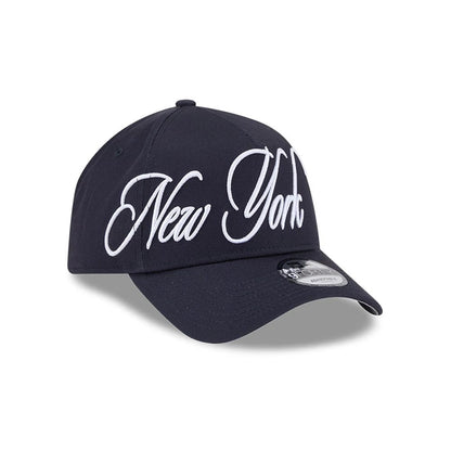 Pictured is this MLB Calligraphy New York Yankees 9FORTY A-Frame cap in navy. 1