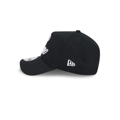 Pictured is this MLB Calligraphy Chicago White Sox 9FORTY A-Frame cap in black. 5