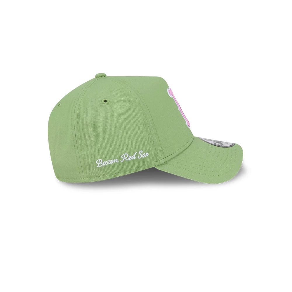 Pictured is this MLB Strawberry Matcha Boston Red Sox 9FORTY A-Frame cap in green. 5