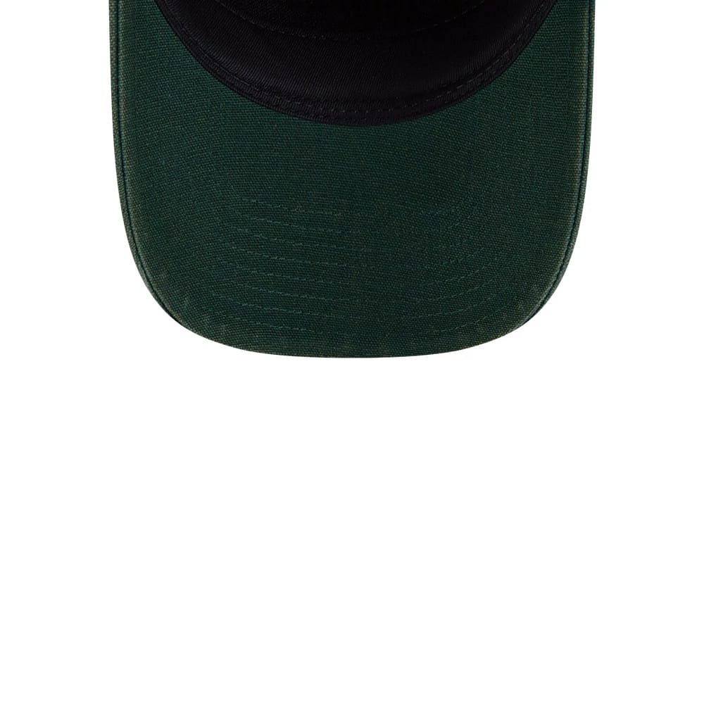 Pictured is this MLB Washed Canvas New York Yankees 9FORTY A-Frame cap in dark green. 7