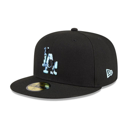 Pictured is this MLB Camo Infill LA Dodgers 59FIFTY Fitted cap in black. 8