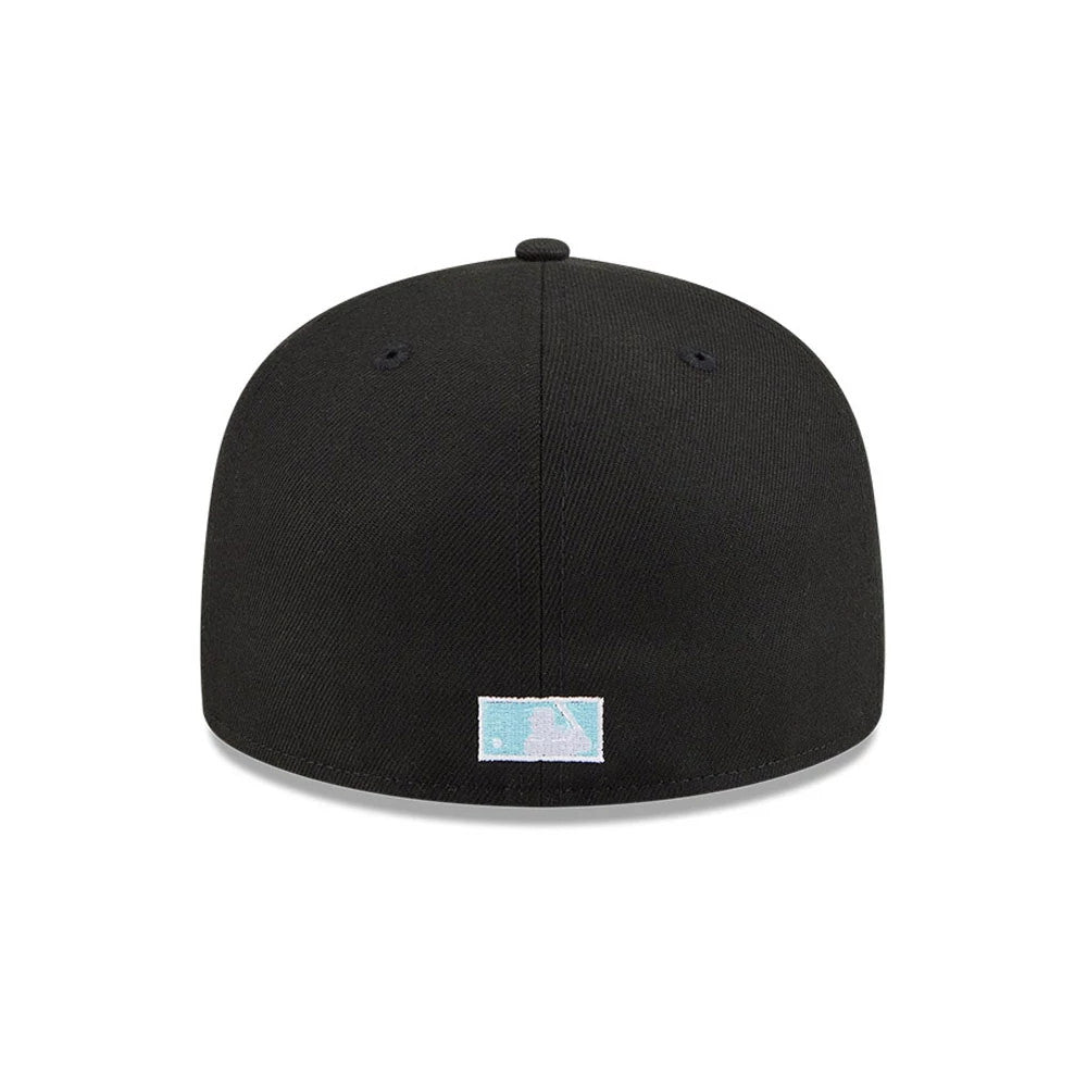 Pictured is this MLB Camo Infill LA Dodgers 59FIFTY Fitted cap in black. 7