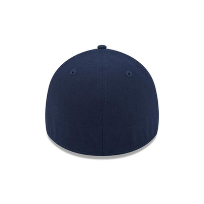 Pictured is this MLB Faded Oceanside Atlanta Braves 39THIRTY Stretch Fit cap in dark blue. 7