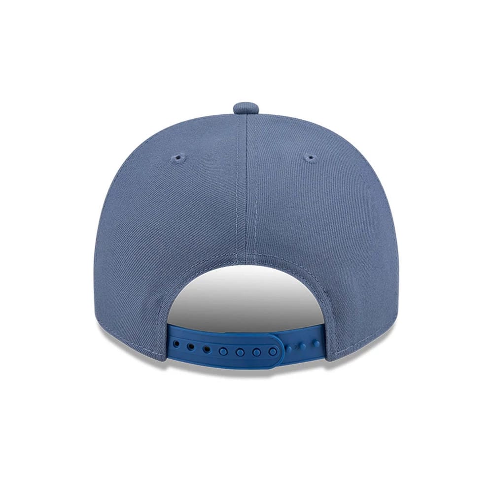 Pictured is this MLB Slate Stone LA Dodgers 9FIFTY A-Frame Snapback cap in dark blue. 7