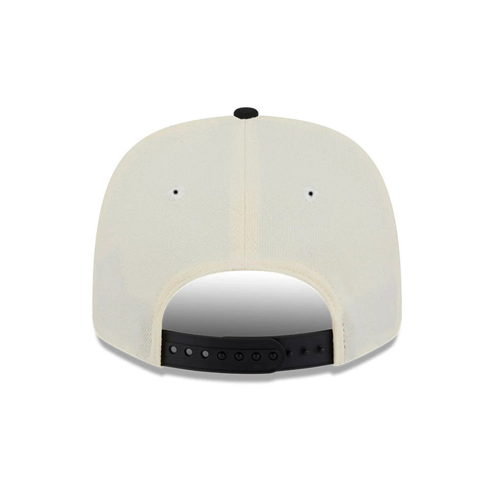 Pictured is this MLB 2 Tone LA Dodgers 9SEVENTY Stretch Snap cap in cream & black. 7