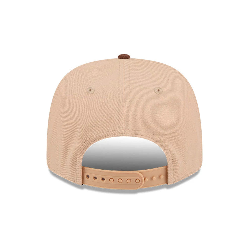 Pictured is this MLB Candied Pecan New York Yankees 9SEVENTY Stretch Snap cap in beige. 6
