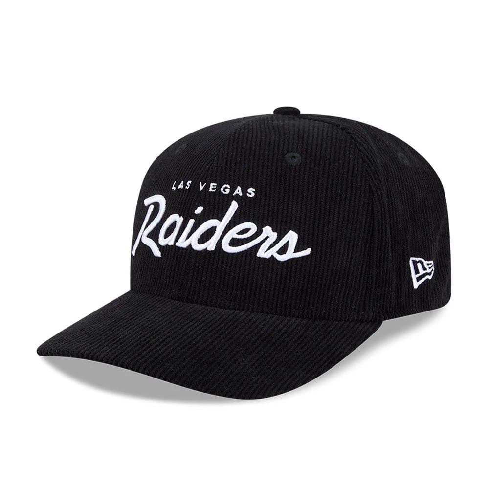 NFL Cord Script Raiders Black 9SEVENTY Stretch Snap Cap | NEC EU