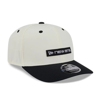 Pictured is this New Era Linear Logo 9SEVENTY Stretch Snap cap in white. 4
