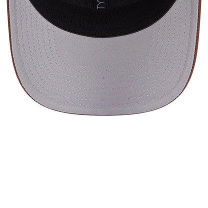 Pictured is this MLB Tiramisu LA Dodgers 9SEVENTY Stretch Snap cap in dark brown. 2