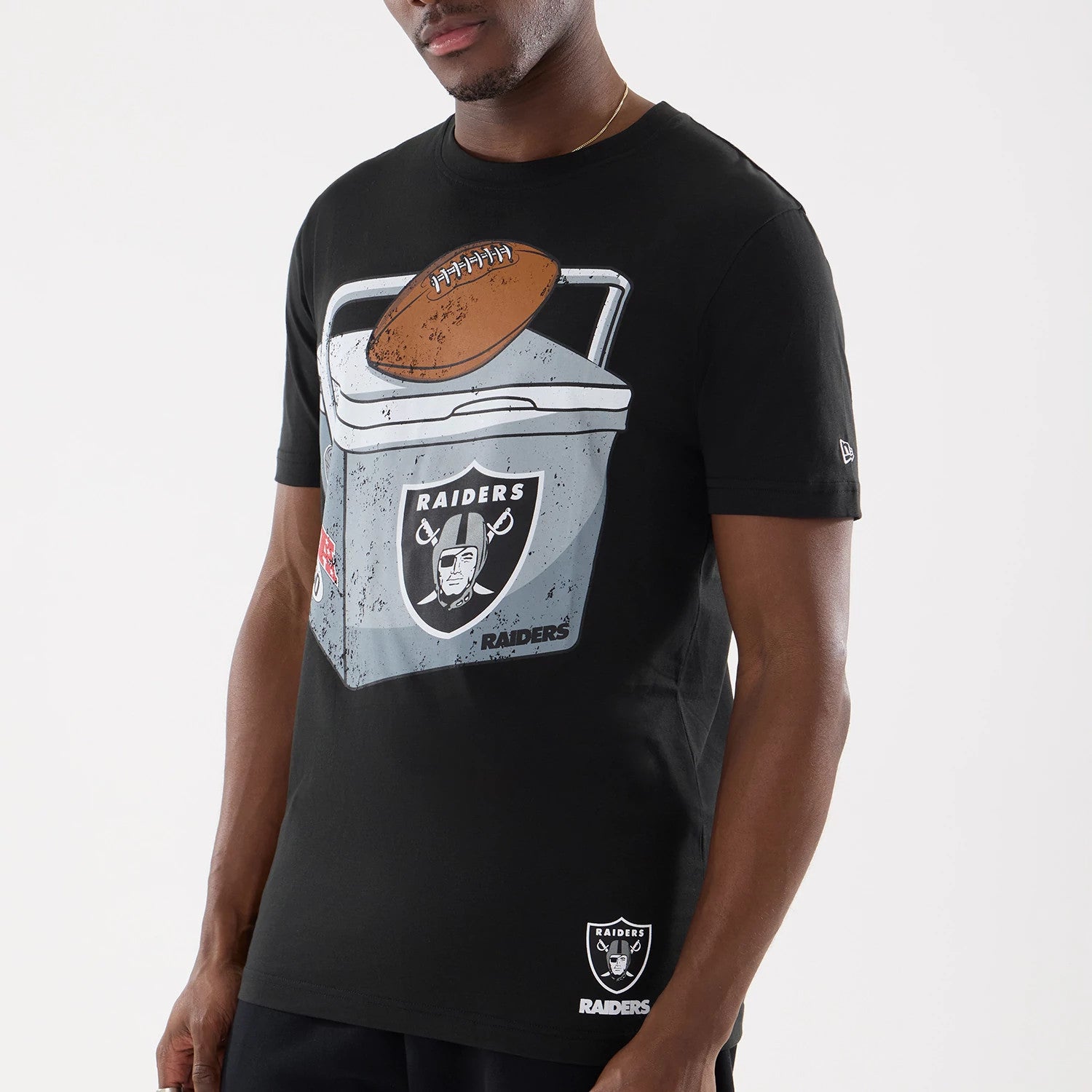 The model is wearing this NFL Training 2026 Las Vegas Raiders T-Shirt in black. 3