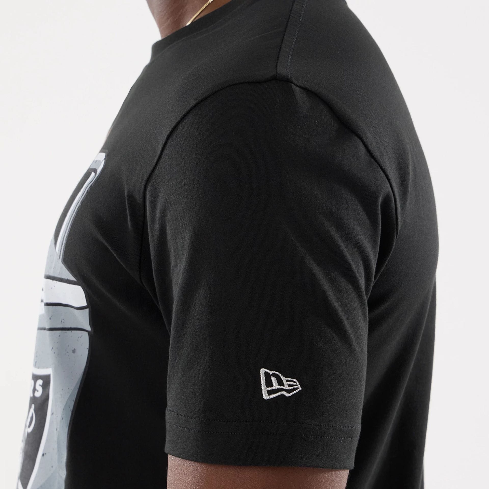 The model is wearing this NFL Training 2026 Las Vegas Raiders T-Shirt in black. 5