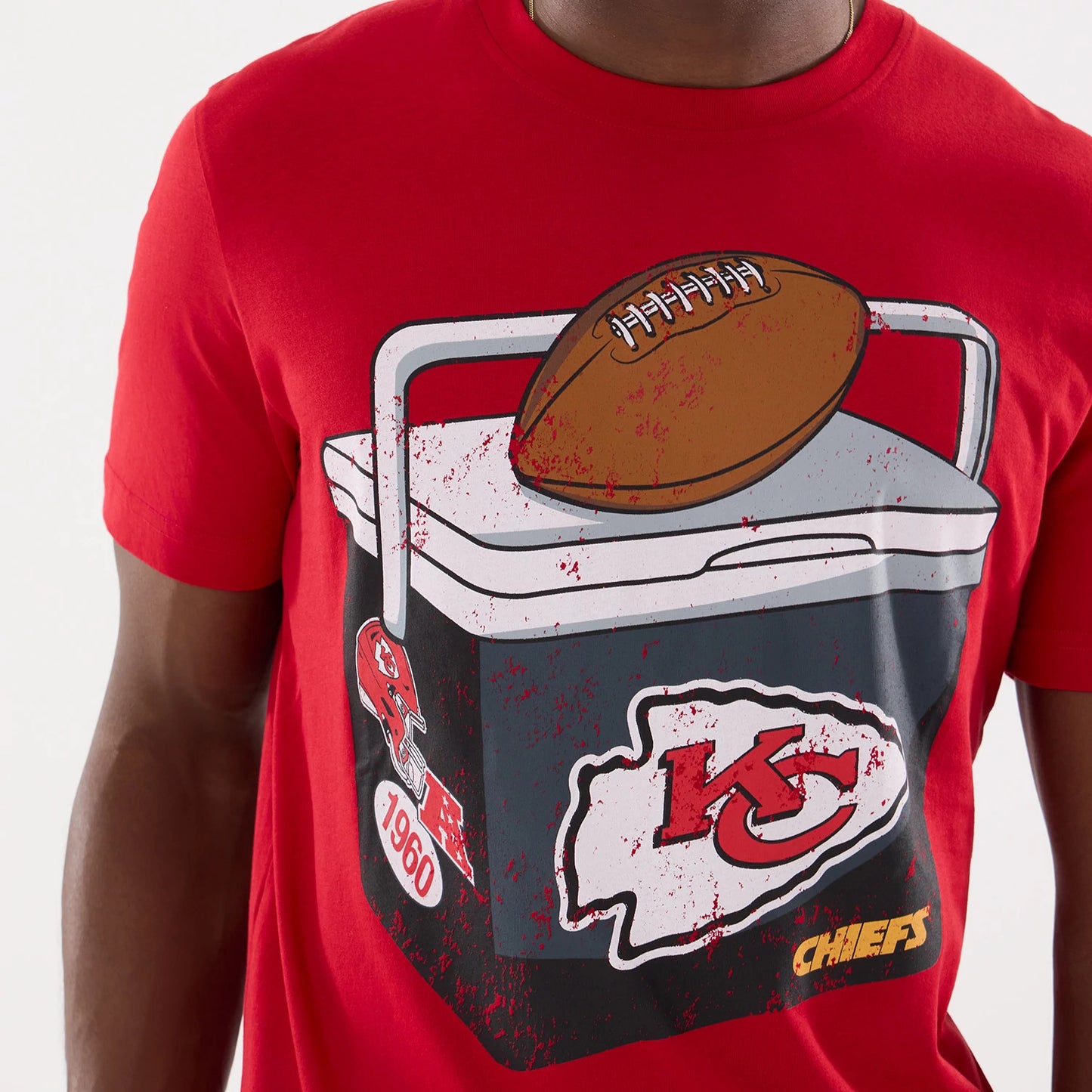 The model is wearing this NFL Training 2026 Kansas City Chiefs T-Shirt in red. 4