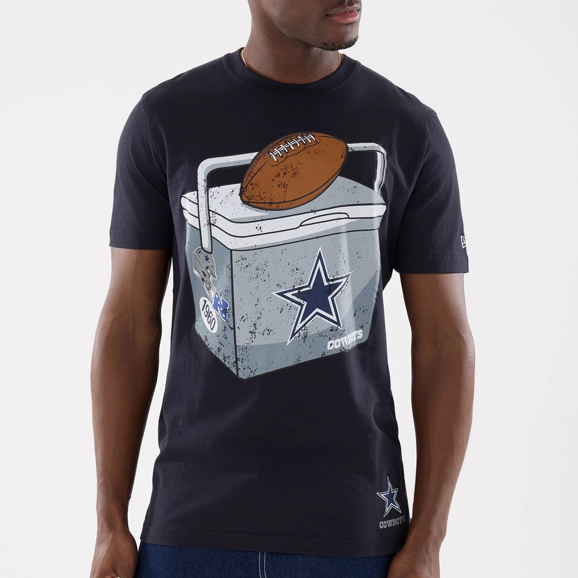 The model is wearing this NFL Training 2026 Dallas Cowboys T-Shirt in navy. 3