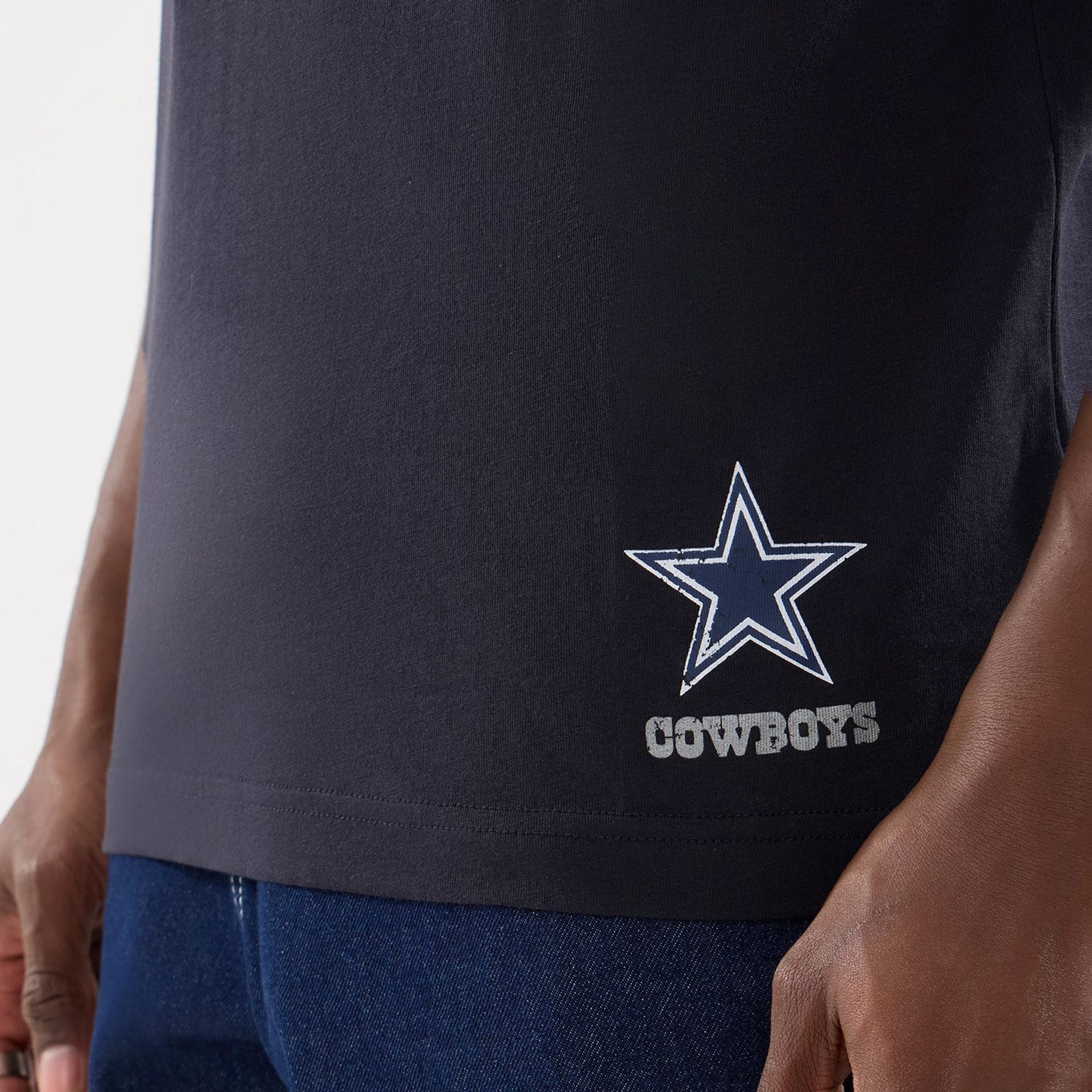 The model is wearing this NFL Training 2026 Dallas Cowboys T-Shirt in navy. 6