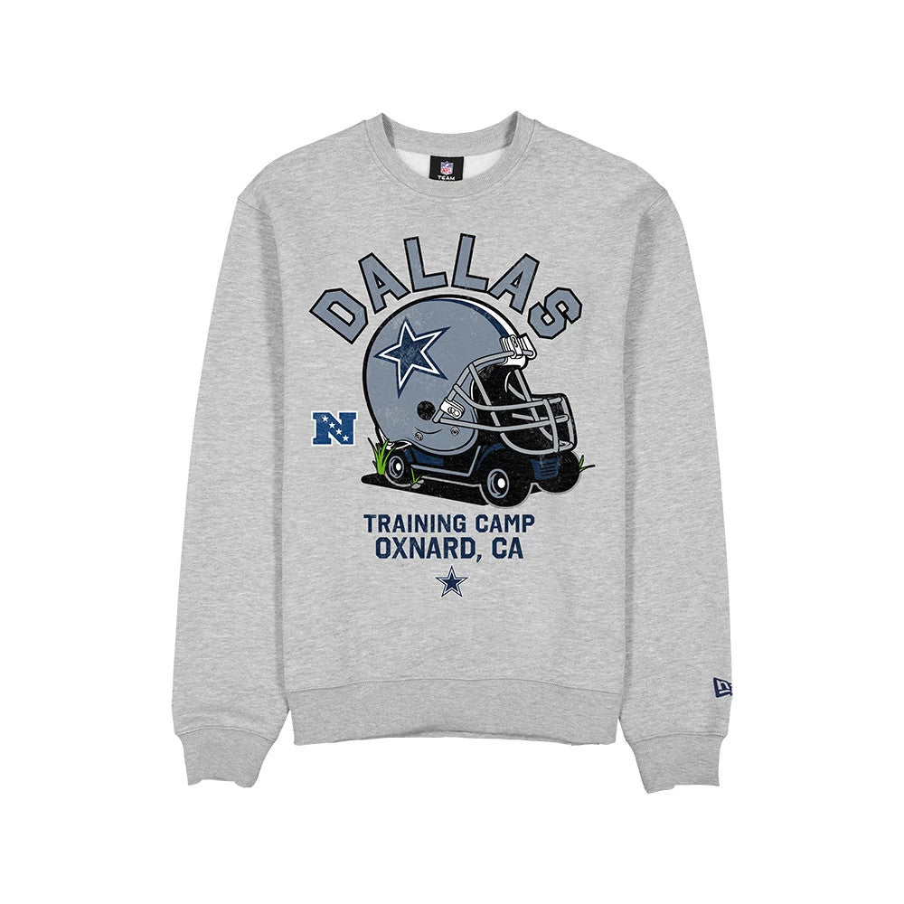 The model is wearing this NFL Training 2026 Dallas Cowboys Crew Neck Sweater in grey. 6