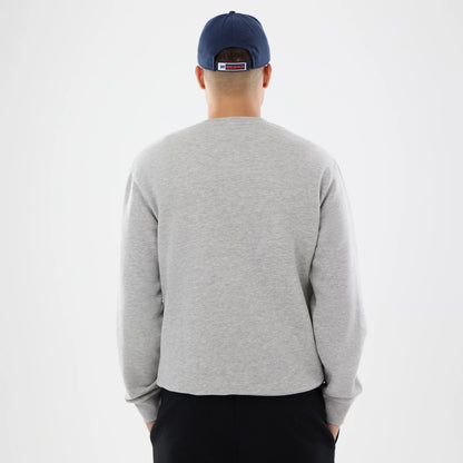 The model is wearing this NFL Training 2026 Chicago Bears Crew Neck Sweater in grey. 2