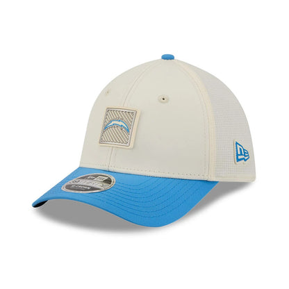 Pictured is this NFL Training 2026 Los Angeles Chargers 39THIRTY M-Crown Stretch Fit cap in white. 3