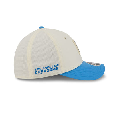 Pictured is this NFL Training 2026 Los Angeles Chargers 39THIRTY M-Crown Stretch Fit cap in white. 4