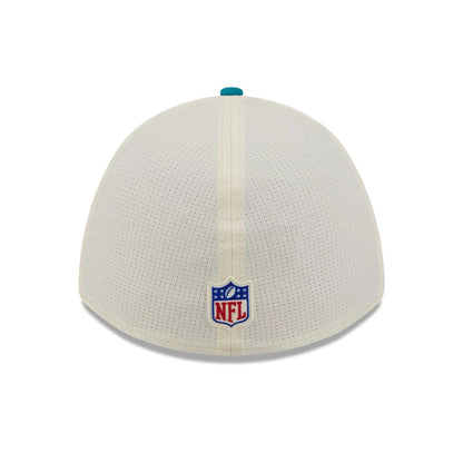 Pictured is this NFL Training 2026 Jacksonville Jaguars 39THIRTY M-Crown Stretch Fit cap in white. 4
