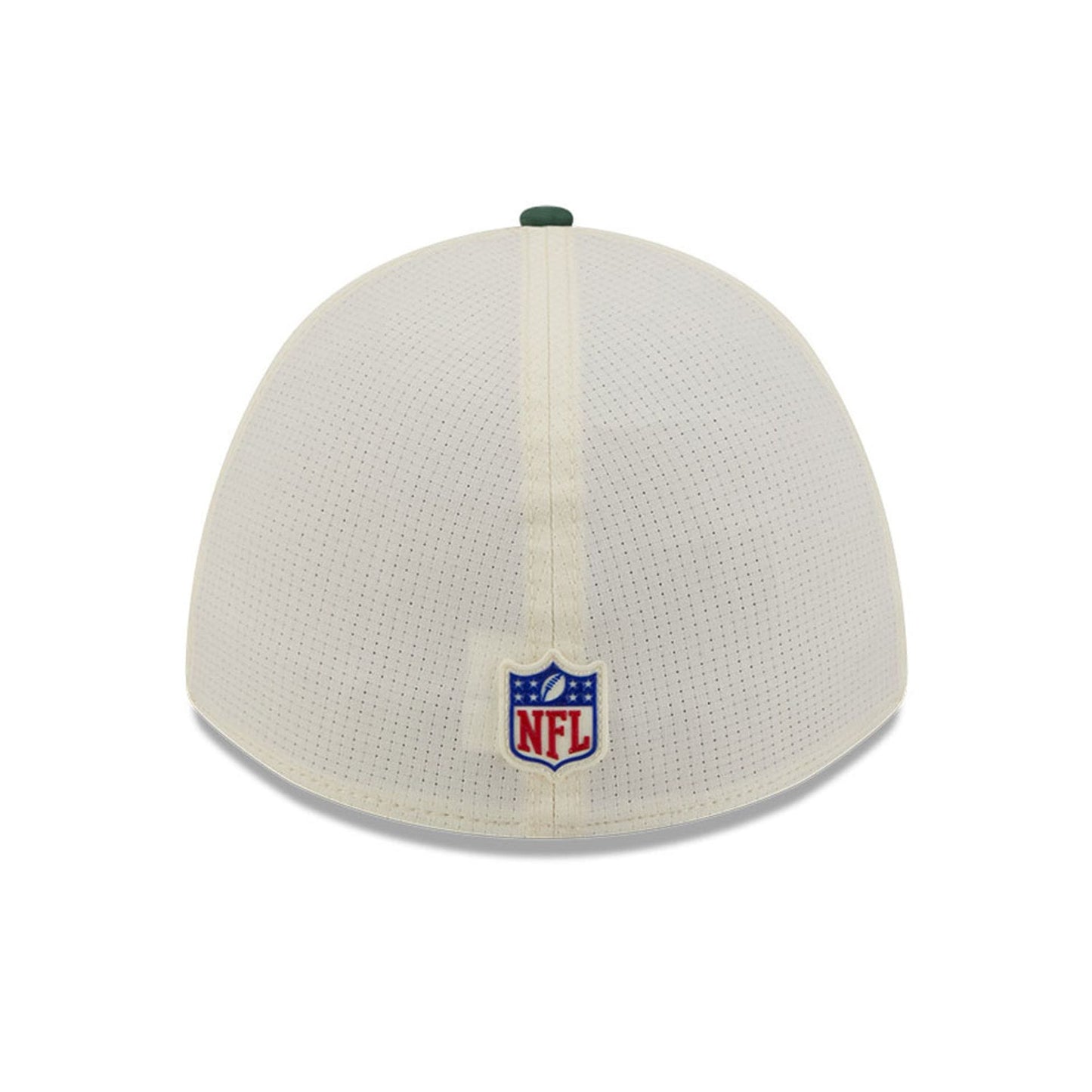 Pictured is this NFL Training 2026 Green Bay Packers 39THIRTY M-Crown Stretch Fit cap in white. 4