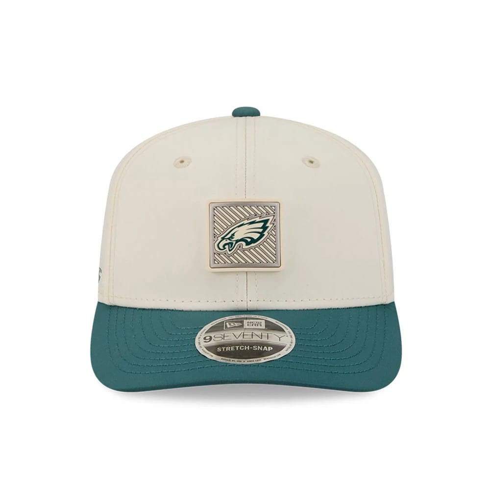 Pictured is this NFL Training 2026 Philadelphia Eagles 9SEVENTY Stretch Snap cap in white. 2