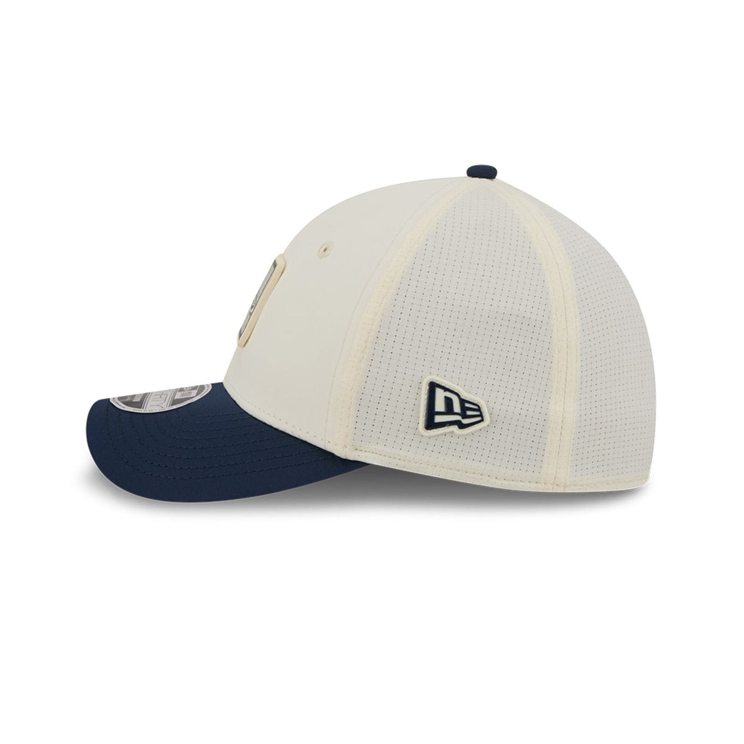 Pictured is this NFL Training 2026 Denver Broncos 39THIRTY M-Crown Stretch Fit cap in white. 5