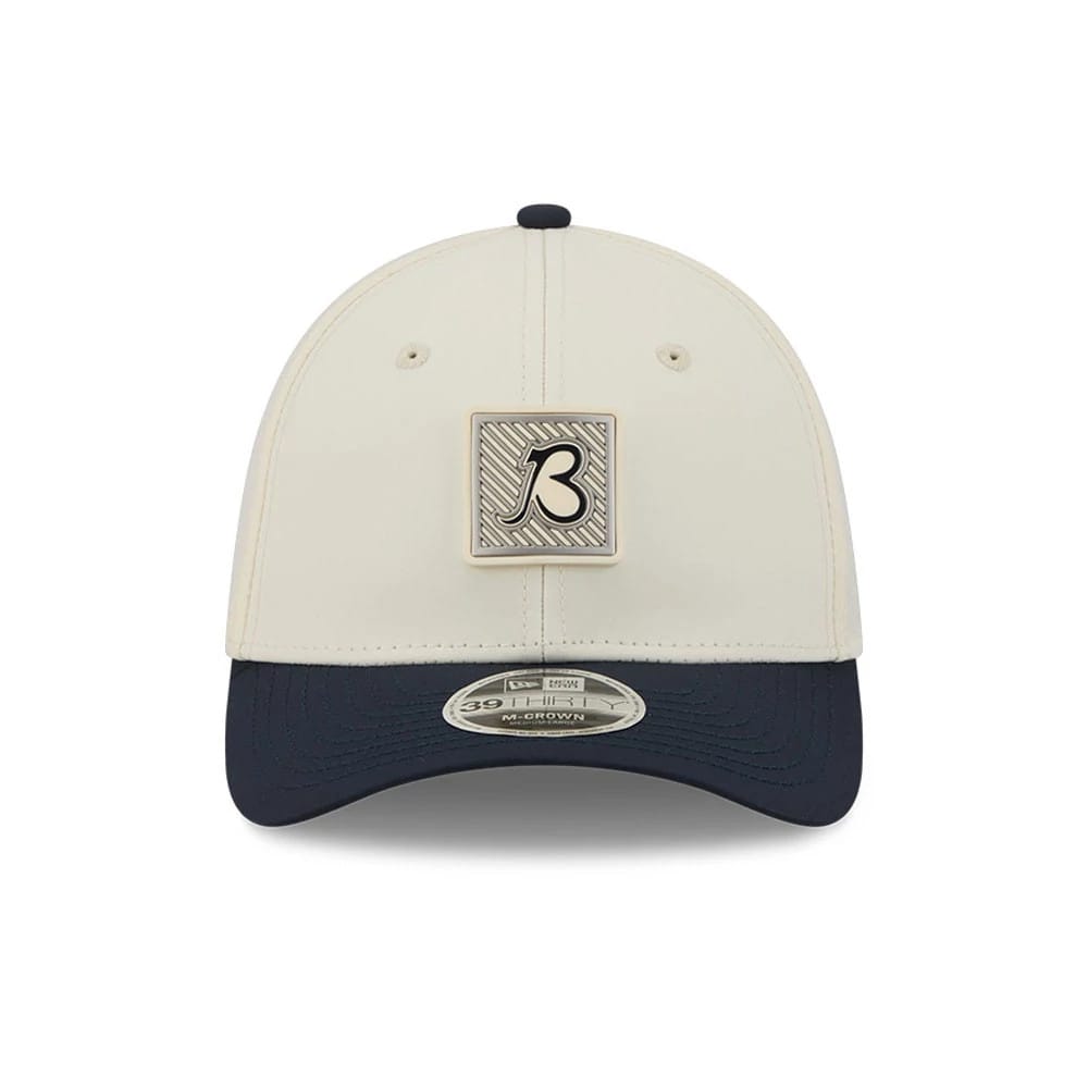 Pictured is this NFL Training 2026 Chicago Bears 39THIRTY M-Crown Stretch Fit cap in white. 2