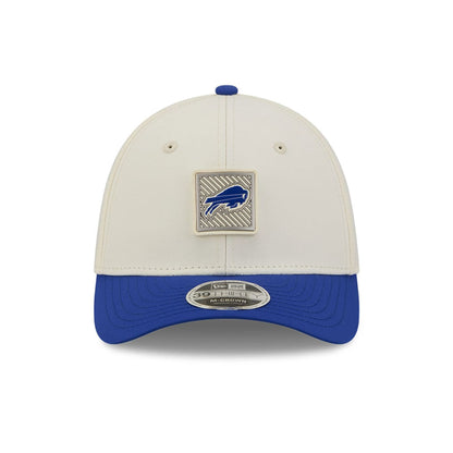 Pictured is this NFL Training 2026 Buffalo Bills 39THIRTY M-Crown Stretch Fit cap in white. 2