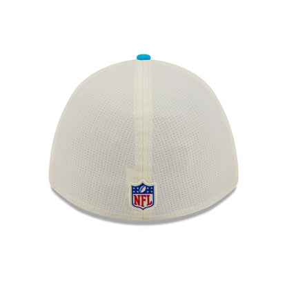 Pictured is this NFL Training 2026 Carolina Panthers 39THIRTY M-Crown Stretch Fit cap in white. 6