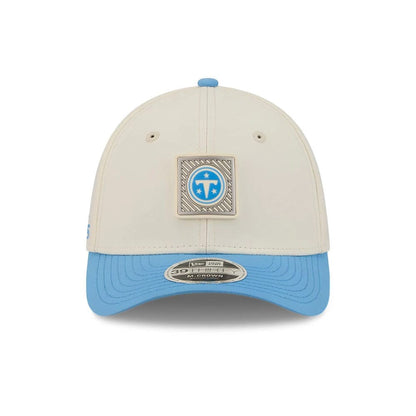 Pictured is this NFL Training 2026 Tennessee Titans 39THIRTY M-Crown Stretch Fit cap in pastel white. 2
