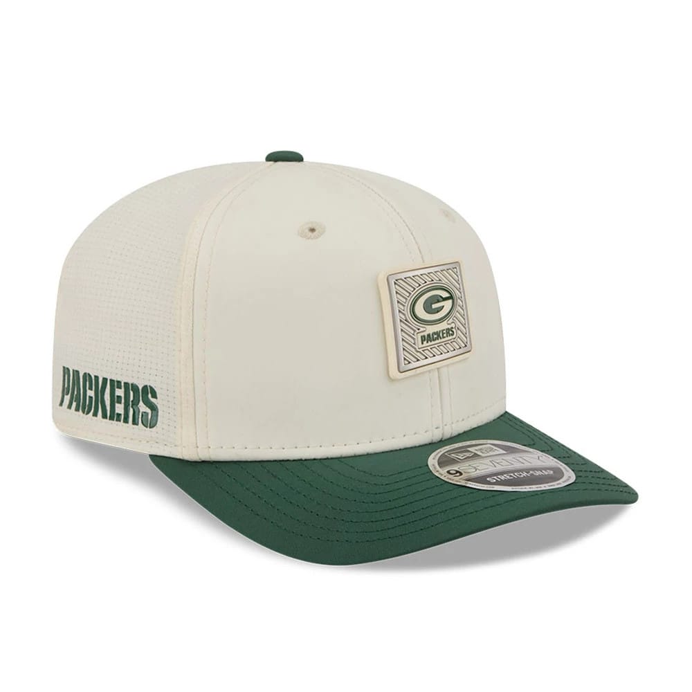 Pictured is this NFL Training 2026 Green Bay Packers 9SEVENTY Stretch Snap cap in white. 1