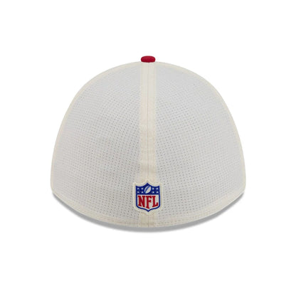 Pictured is this NFL Training 2026 San Francisco 49ers 39THIRTY M-Crown Stretch Fit cap in white. 6