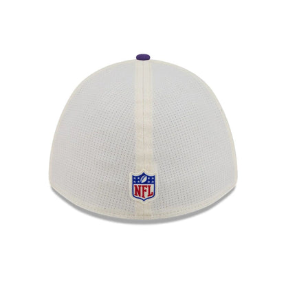 Pictured is this NFL Training 2026 Minnesota Vikings 39THIRTY M-Crown Stretch Fit cap in white. 6