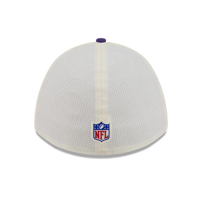 Pictured is this NFL Training 2026 Minnesota Vikings 39THIRTY M-Crown Stretch Fit cap in white. 6
