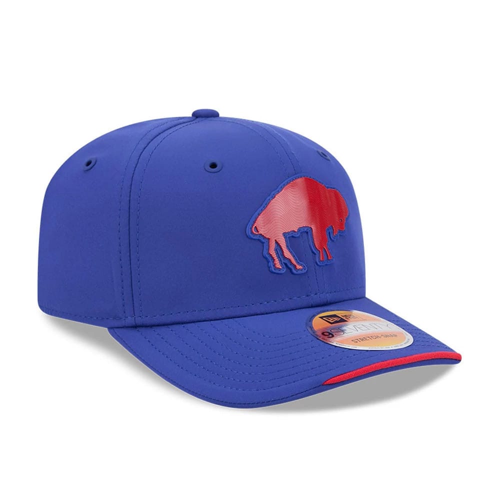 Pictured is this NFL Sideline 2026 Buffalo Bills 9SEVENTY Stretch Snap cap in blue. 3