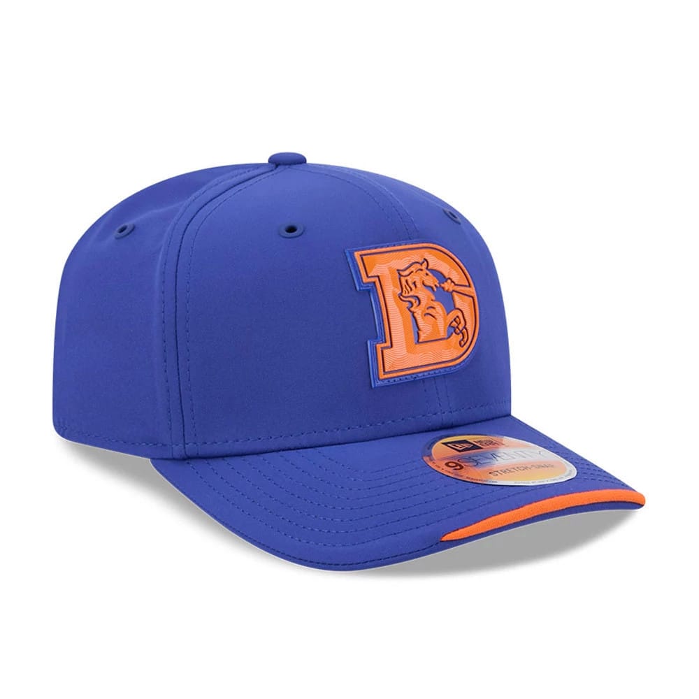 Pictured is this NFL Sideline 2026 Denver Broncos 9SEVENTY Stretch Snap cap in blue. 4