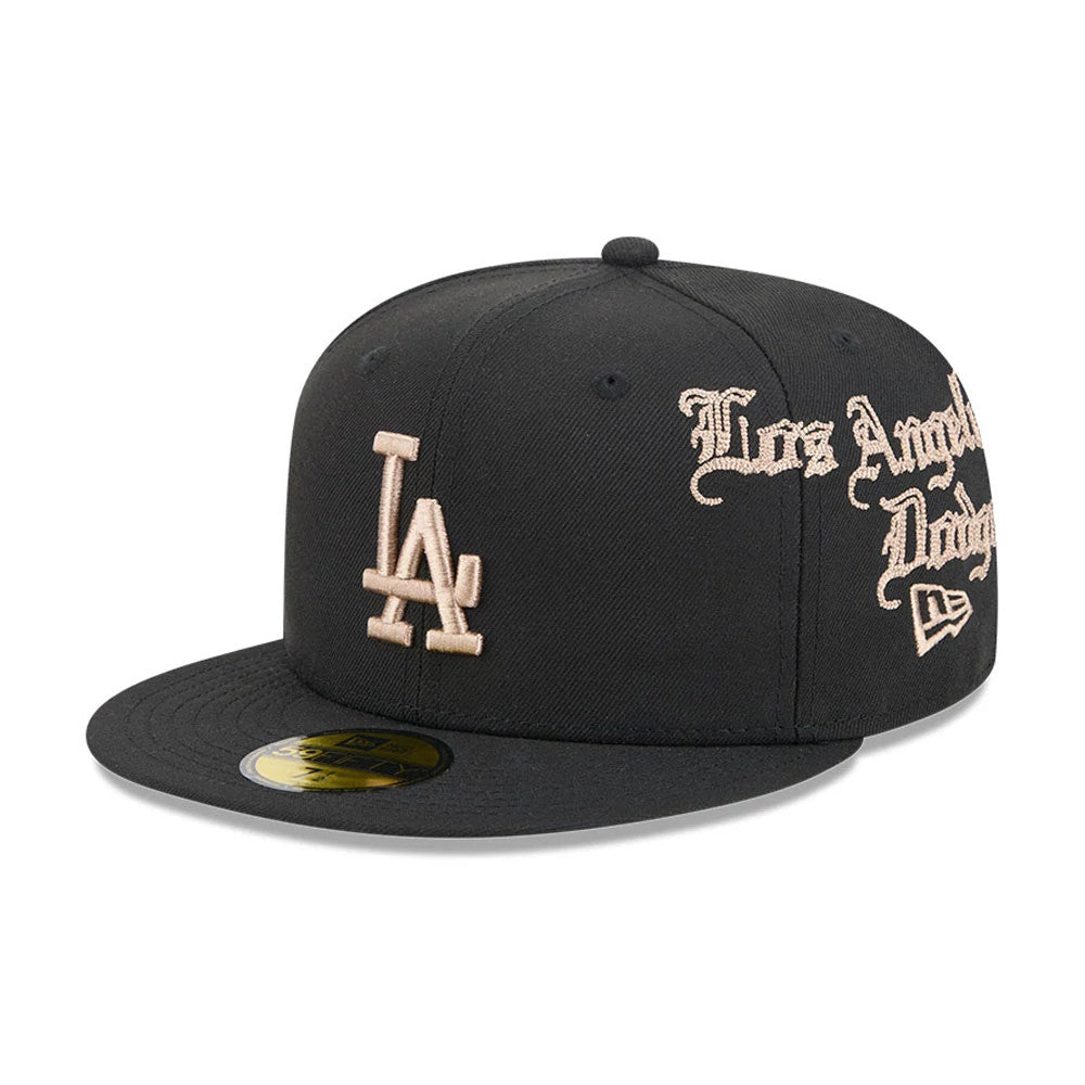 Pictured is this MLB Heritage LA Dodgers 59FIFTY Fitted cap in black. 1